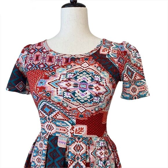 Lularoe Amelia Zip Up Pleated Dress, Size XXS - Picture 3 of 10